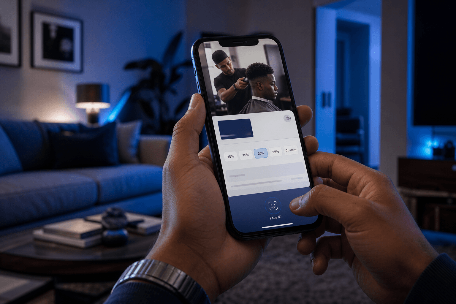 Book a house-call cut and pay with Apple Pay